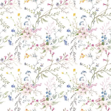 Suluboya çiçek deseni