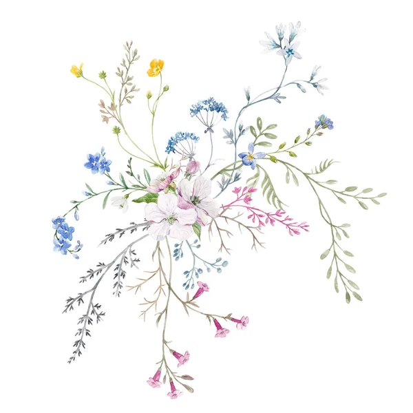 Akvarell blommig sammansättning — Stockfoto