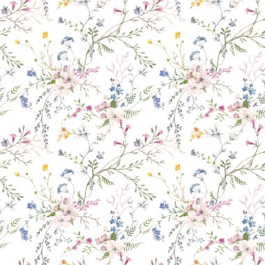 Suluboya çiçek vektör desen