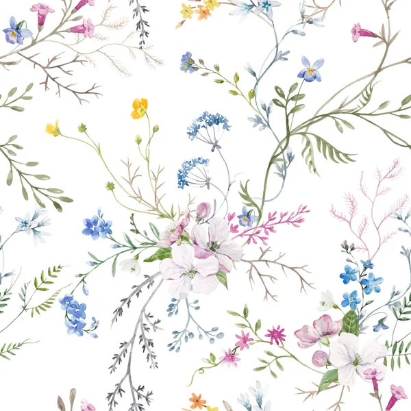 Aquarela padrão vetorial floral —  Vetores de Stock