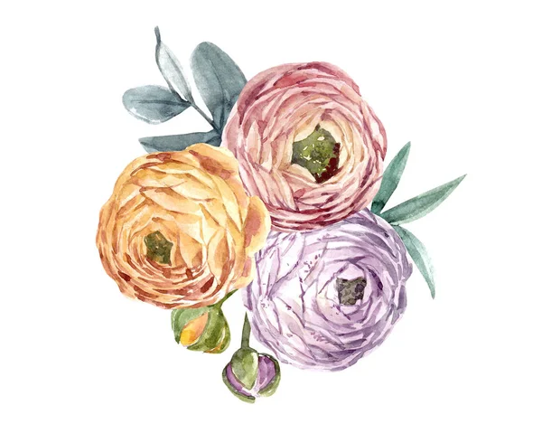 Akvarell, virág kompozíció — Stock Fotó