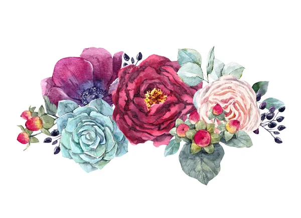 Suluboya çiçek kompozisyon