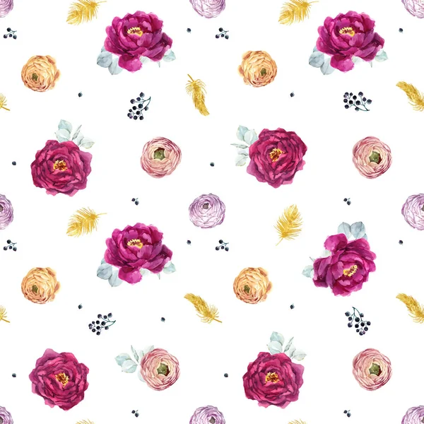 Aquarelle motif vecteur floral — Image vectorielle