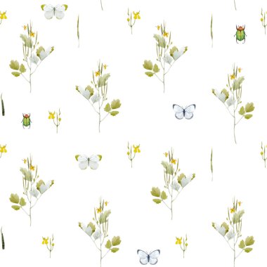 Suluboya çiçek vektör desen