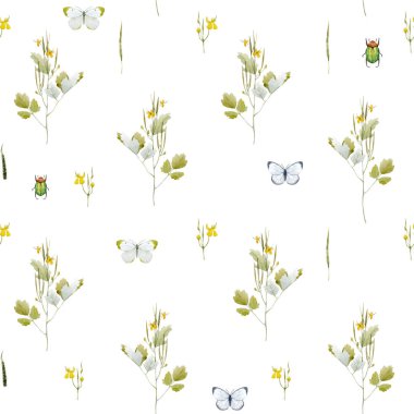 Suluboya çiçek deseni