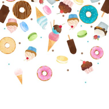 Suluboya tatlı vektör desen