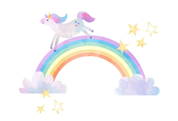 Watercolor unicorn illustration — Stock Photo, Image