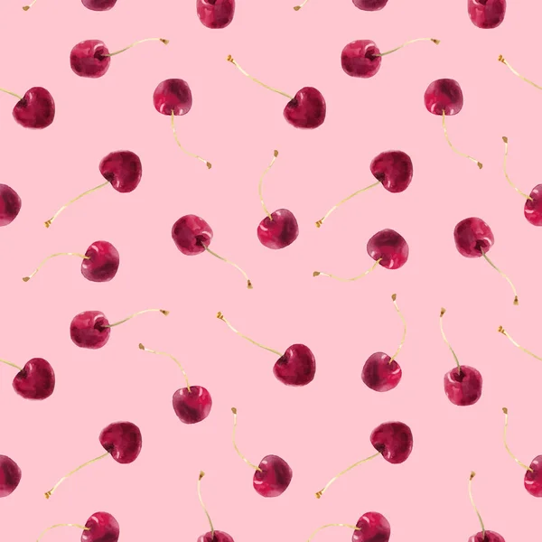 Aquarelle motif vectoriel cerise — Image vectorielle