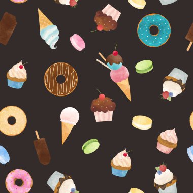 Suluboya tatlılar desen