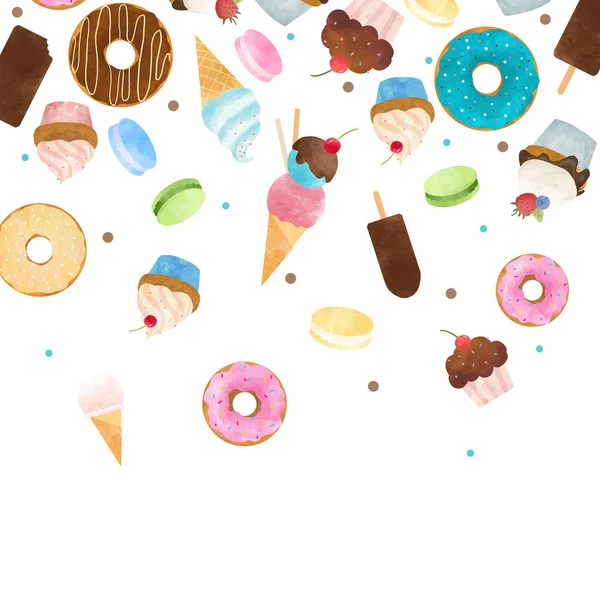 Suluboya tatlılar desen