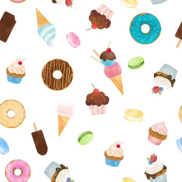 Suluboya tatlılar desen