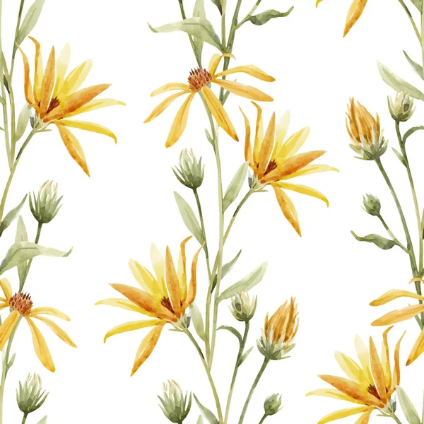 Aquarelle motif vecteur floral — Image vectorielle