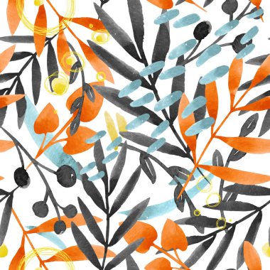 Suluboya çiçek vektör desen