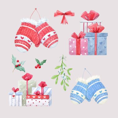 Suluboya christmas kış ayarla