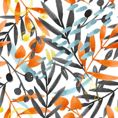 Suluboya çiçek deseni