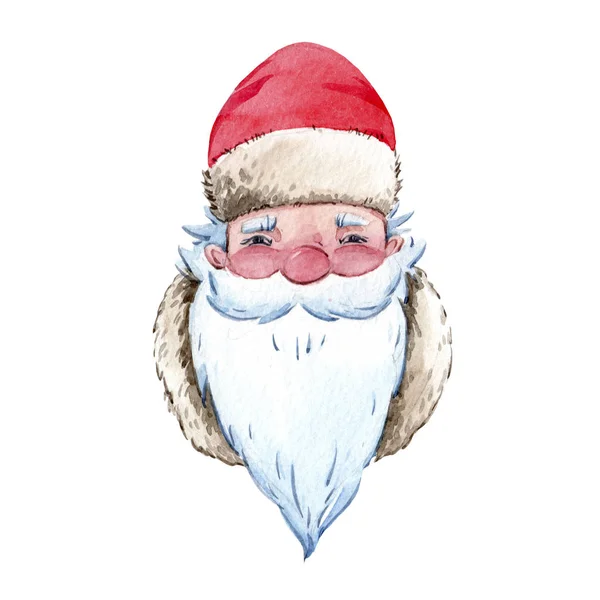 Watercolor Papai Noel ilustração — Fotografia de Stock