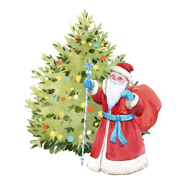 Akwarela Santa Claus ilustracja — Zdjęcie stockowe