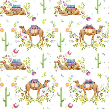 Suluboya deve vektör desen