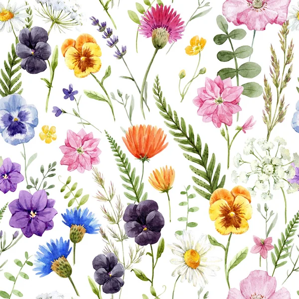 Aquarell-Blumenmuster — Stockfoto