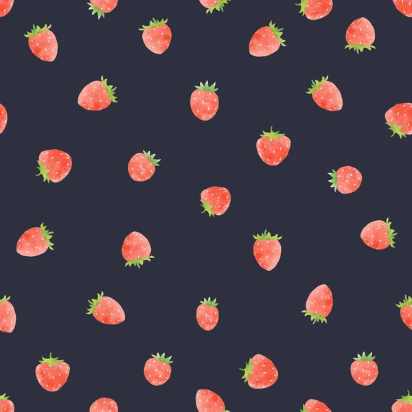 Watercolor strawberry pattern — Stock Photo, Image