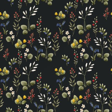 Suluboya çiçek vektör desen