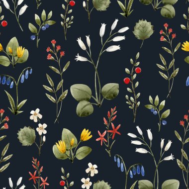 Suluboya çiçek vektör desen