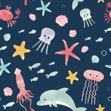 Suluboya deniz hayat vektör desen