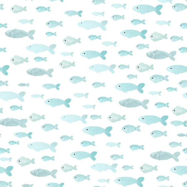 Watercolor sea life vector pattern — Stock Vector