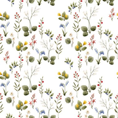 Suluboya çiçek deseni