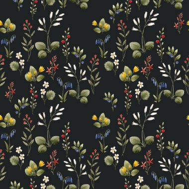 Suluboya çiçek deseni