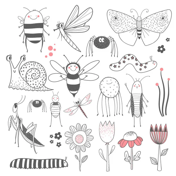 Conjunto de vectores de insectos — Vector de stock