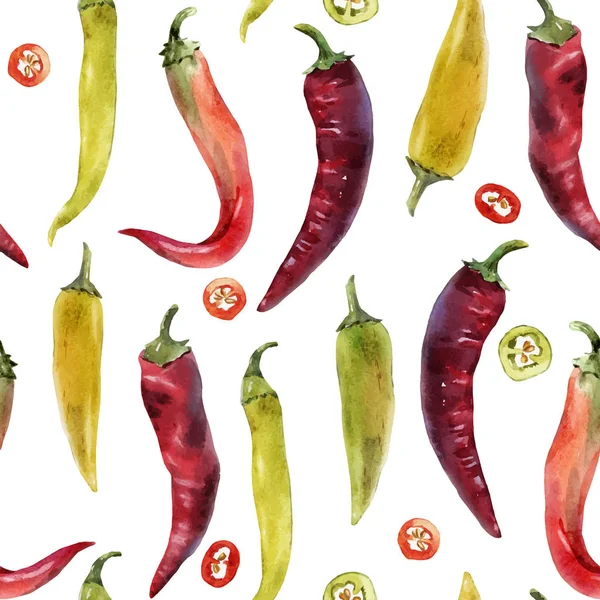 Hot chili peper vector patroon — Stockvector