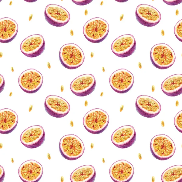 수채화 열정 과일 패턴 — 스톡 사진