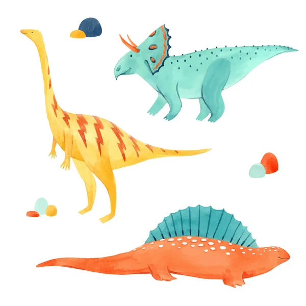 水彩恐竜ベクトル illustrtion — ストックベクタ