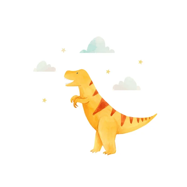 Watercolor dinosaur vector illustrtion — Stock Vector