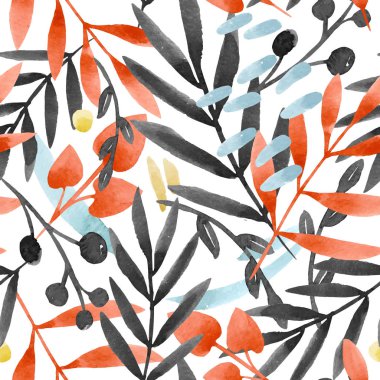 Suluboya çiçek vektör desen