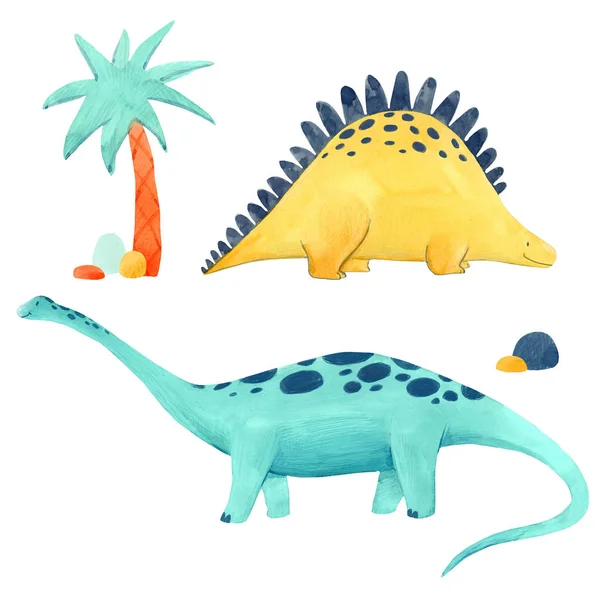 Akvarell dinosaurie illustrtion — Stockfoto