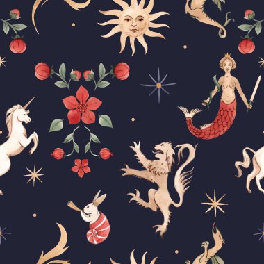 Suluboya vektör desen Ortaçağ çizimler