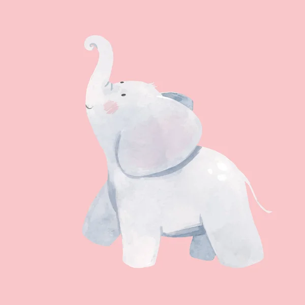 Ilustração elefante bebê aquarela —  Vetores de Stock