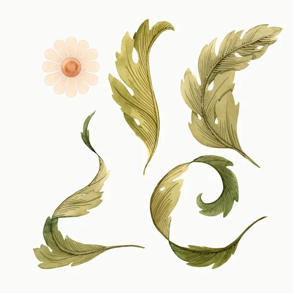 Moderne Art Nouveau Tiffany floral vector set — Stockvector