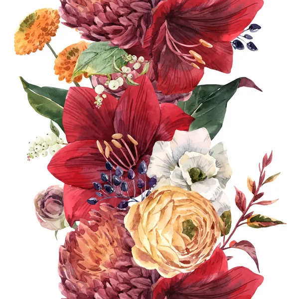 Watercolor floral vector pattern — Stock Vector