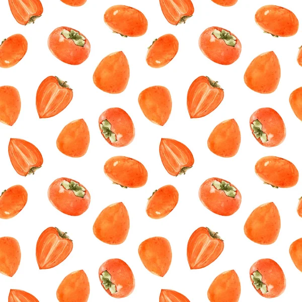 Aquarel persimmon patroon — Stockfoto