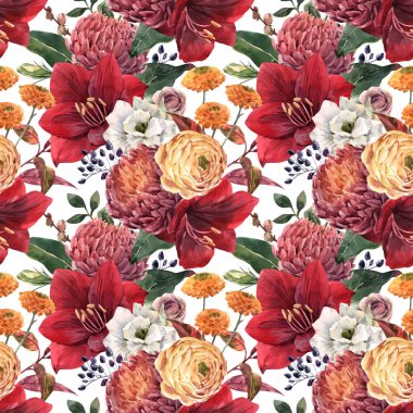 Suluboya çiçek vektör desen