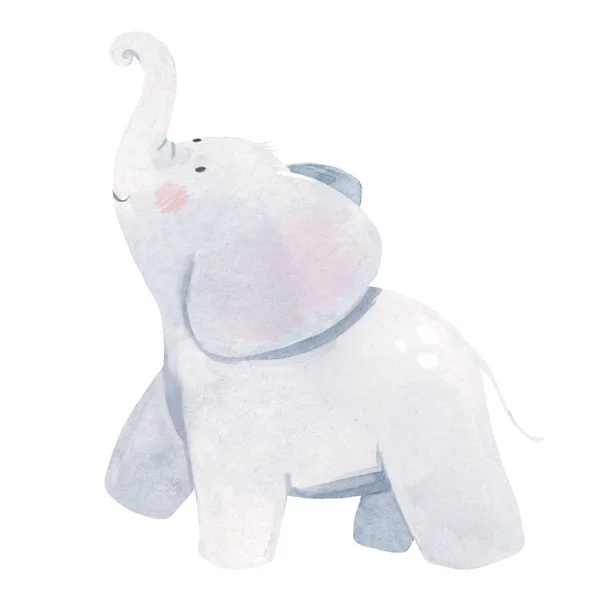 Watercolor baby elephant illustration — Stock Photo, Image