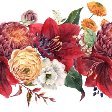 Suluboya çiçek deseni