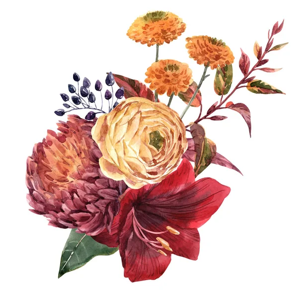 Akvarell virágok illusztráció — Stock Fotó