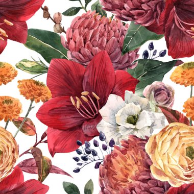 Suluboya çiçek deseni