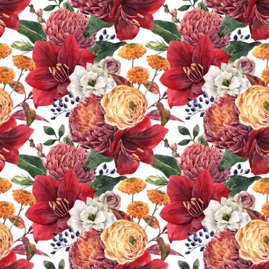 Suluboya çiçek deseni