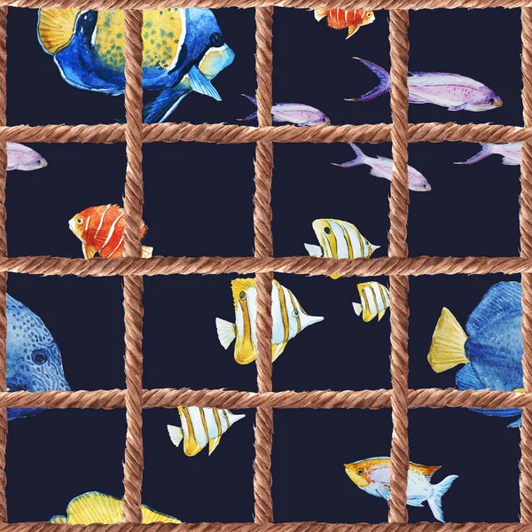 Akvarell havet livsmönster — Stockfoto