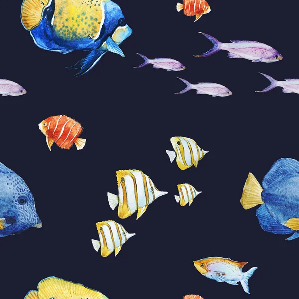 Akvarel havet livsmønster - Stock-foto